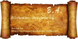 Birbauer Annamária névjegykártya
