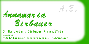 annamaria birbauer business card